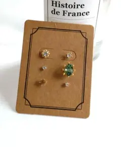 ゴールド トーン スタッド ピアス セット 6個