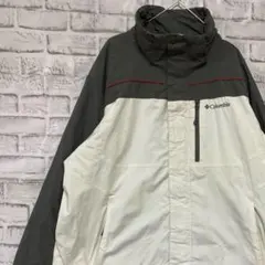 コロンビア　マウンテンパーカー中綿　ホワイトL ロゴ刺繍アウトドア0129