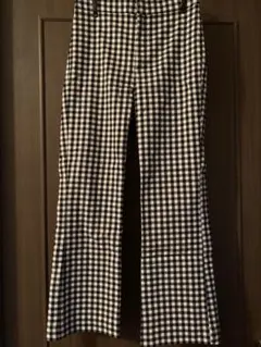 ZARA ギンガムチェックフレアパンツ