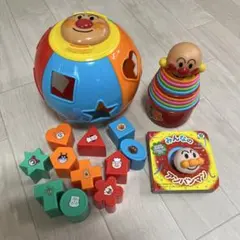 アンパンマン 型はめ、コップ積み、指人形絵本セットのまとめ売り
