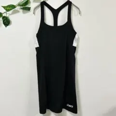 アシックス タンクトップ ノースリーブ S 黒 白 ポリエステル ジムのサムネイル