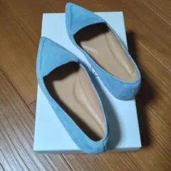 23区 スエード フラットシューズ ライトブルーのサムネイル