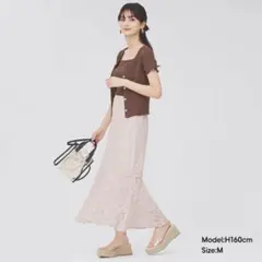 GU ジーユー　ロングスカート　フレア　マーメイドスカート　花柄　レース　美品