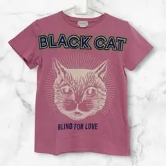 GUCCI グッチ キッズ BLACK CAT Tシャツ ピンク サイズ10のサムネイル