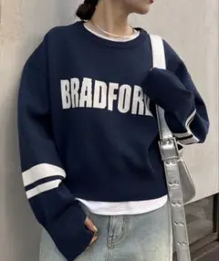 CIAOPANIC TYPY スポンディッシュロゴクロップドニット