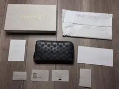 JIMMY CHOO 星型エンボス 長財布　ガンメタリック　ブラックのサムネイル