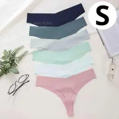 Tバック シームレスショーツ S4枚セットタンガ ソング ピンク 水色