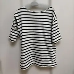 ボーダーTシャツ　オープンショルダー 半袖カットソー