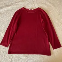 美品　日本製　アクアスキュータム　ニット　カシミヤ　シルク　七分袖　バーガンディ