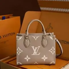 極美品L ouis V uitton グレー モノグラム ハンドバッグ*