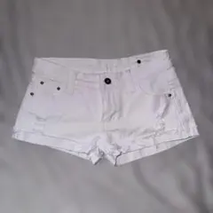ローライズ 短パン ボトムス デニム 白 ホワイト ショートパンツ