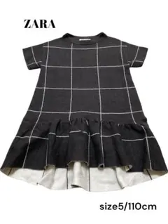 ZARA(ザラ) キッズ チェック柄 ニットワンピース 5/110cm