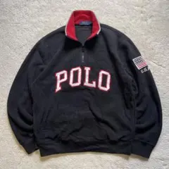 ポロ　ラルフローレン　ハーフジップ　フリースジャケット　USA 刺繍