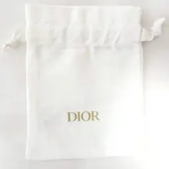 【Dior公式】ディオール 巾着ポーチ 白×金ロゴ