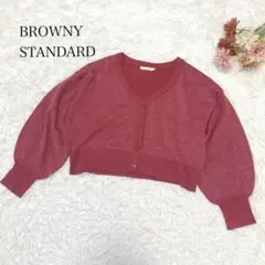s2658【ブラウニースタンダード】長袖 ニット カーディガン ラメ 薄手 Fのサムネイル