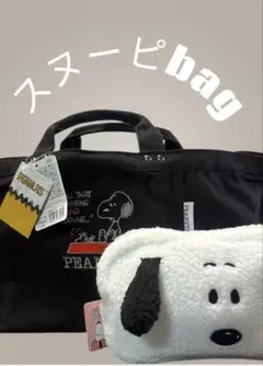 【新品未使用】スヌーピー キャンバス トートバック　フリースポーチのセット