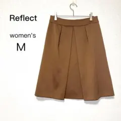 【リフレクト】フレア スカート タック オフィス 上品 きれいめ (M) 茶のサムネイル