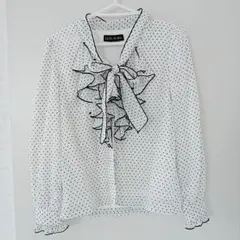 CECIL McBEE フリルリボンドットブラウス〜М