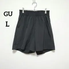GU　ジーユー　リラックスショートパンツ　黒　ウエストゴム　キュロット　747