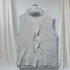 トラフィック Traffic リブニットベスト 日本製 ハイネック きれいめ秋冬