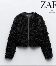 【ZARA 】フラワーシアー ブルゾン