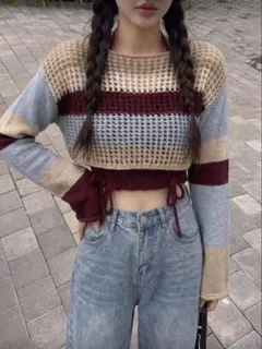 クロップドニットセット