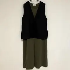 【未使用】BEAMS HEART / ベスト×ワンピースセット