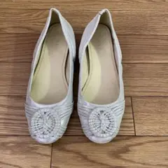REGAL シルバー フラットシューズ