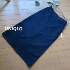 UNIQLO　デニム ストレッチタイトスカート ロング丈　ゴムウェスト　Ｌ
