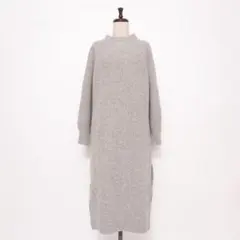 ブラーミン モックネックロングニット サイドスリット グレー 38*LD182のサムネイル