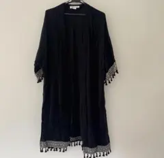 H&M ボヘミアン　カーディガン　薄手　黒のサムネイル