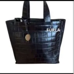 フルラ FURLA ハンドバッグ トート 腕掛け レザー ブラック クロコ型押しのサムネイル