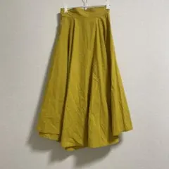 マスタード フレアスカート リボン付き