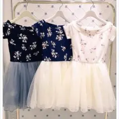 evelyn 花柄チュールワンピース