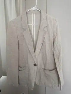 【値下】COMME CA ISM ベージュ リネンジャケット Mのサムネイル