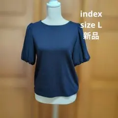 index/インデックス★ネイビー・プリーツスリーブ　カットソー ブラウス　L