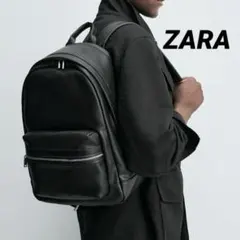 ZARA テクスチャーバックパック 新品 ブラックのサムネイル