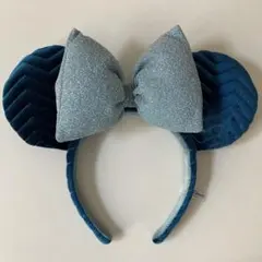 ディズニー カチューシャ ベロア 青