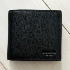 新品 コーチ 財布 COACH メンズ 二つ折り財布 レザー ブラック