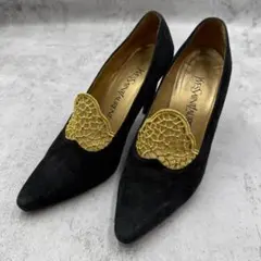 4471 美品 Yves Saint Laurent スエードパンプス レースのサムネイル