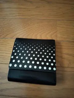 パトリックコックス　黒ドットパターン三つ折り財布
