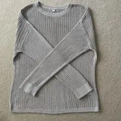 UNIQLO ベージュ メッシュセーター XL