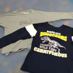 恐竜プリント 長袖カットソー 120cm