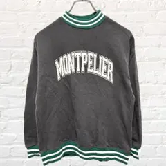 コルザ ハニーズ ライン スウェット リブ 英字 ロゴ トレーナー 綿100%