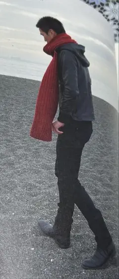 手編みマフラー　長さ174cm