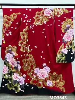 振袖 銀通し ラメ刺繍 金彩 大輪 身丈174cm MO3795 - メルカリ