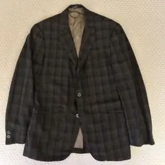 TRUSSARDI チェック柄 ウール テーラードジャケット 44 レディースL 
