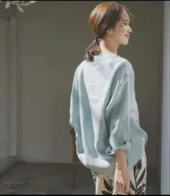 アーバンリサーチドアーズ　リネンバックタックプルオーバー　LIGHT BLUE