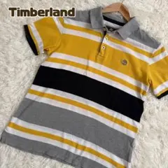 Timberland ティンバー M ボーダー 半袖 ポロシャツ 刺繍ロゴ 綿のサムネイル