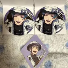 ツイステ　アベイル　缶バッジ　ステッカー　フロイド